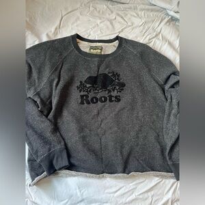 Roots Black Cropped Sweatshirt